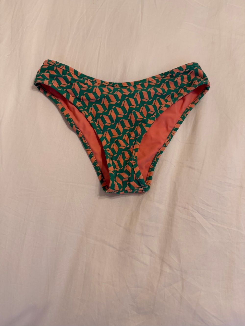 Montce Green & Coral Patterned Bikini Bottom